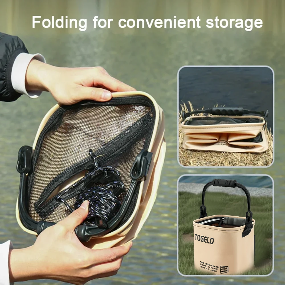Fishing Equipment Net - Seau de pêche pliable et portable